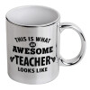 Mug ceramic, silver mirror, 330ml