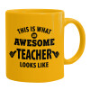 Ceramic coffee mug yellow, 330ml