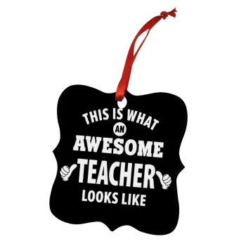 This is what an awesome teacher looks like hands!!! , Christmas ornament polygon wooden 7.5cm