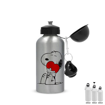 Snoopy, Metallic water jug, Silver, aluminum 500ml