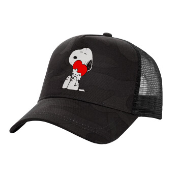 Snoopy, Καπέλο Structured Trucker, (παραλλαγή) Army σκούρο