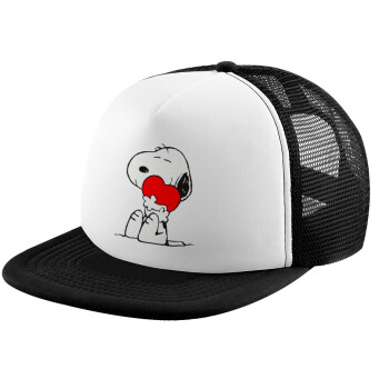 Snoopy, Καπέλο Soft Trucker με Δίχτυ Black/White 