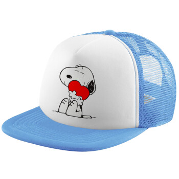Snoopy, Καπέλο παιδικό Soft Trucker με Δίχτυ Γαλάζιο/Λευκό