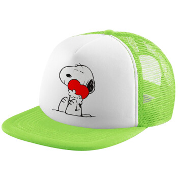 Snoopy, Καπέλο Soft Trucker με Δίχτυ Πράσινο/Λευκό