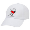 Snoopy, Καπέλο ενηλίκων Jockey Λευκό (snapback, 5-φύλλο, unisex)