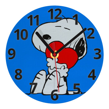 Snoopy, Ρολόι τοίχου γυάλινο (20cm)