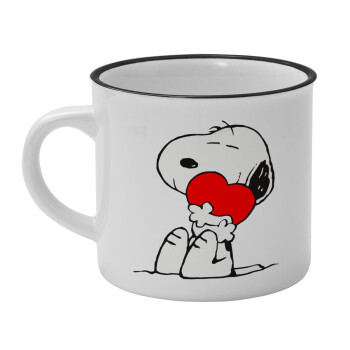 Snoopy, Κούπα κεραμική vintage Λευκή/Μαύρη 230ml