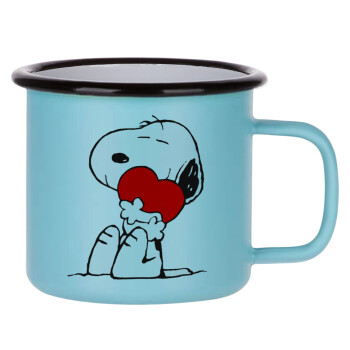 Snoopy, Κούπα Μεταλλική εμαγιέ ΜΑΤ σιέλ 360ml