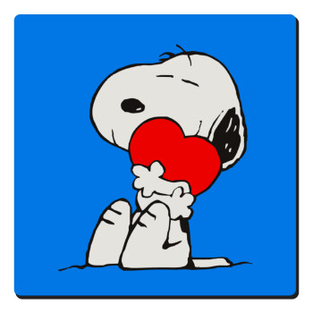 Snoopy, Τετράγωνο μαγνητάκι ξύλινο 6x6cm