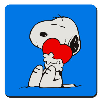 Snoopy, Τετράγωνο μαγνητάκι ξύλινο 9x9cm