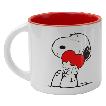 Snoopy, Κούπα κεραμική 400ml Λευκή/Κόκκινη