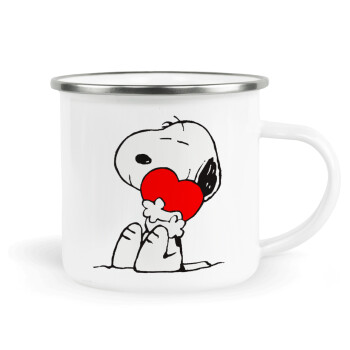 Snoopy, Κούπα Μεταλλική εμαγιέ λευκη 360ml