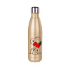 Glitter gold stainless steel thermos bottle, double-walled, 500ml
