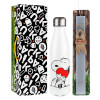 Easter candle, metallic white thermos bottle (500ml) & aromatic flat candle (30cm) (GRAY)