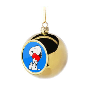 Snoopy, Χριστουγεννιάτικη μπάλα δένδρου Χρυσή 8cm