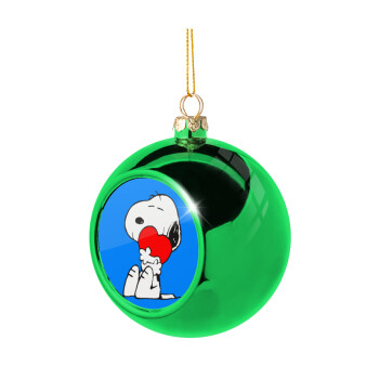 Snoopy, Χριστουγεννιάτικη μπάλα δένδρου Πράσινη 8cm