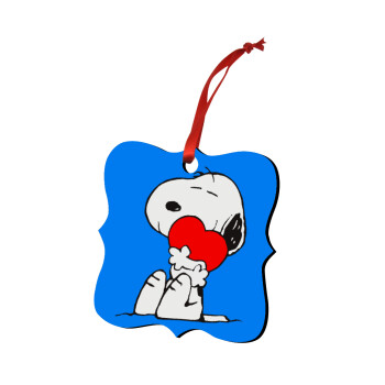 Snoopy, Christmas ornament polygon wooden 7.5cm