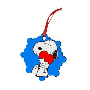 Snoopy, Christmas ornament snowflake wooden 7.5cm