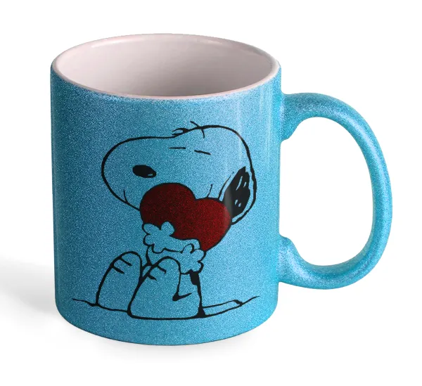 Snoopy — Κούπα Σιέλ Glitter που γυαλίζει, κεραμική, 330ml