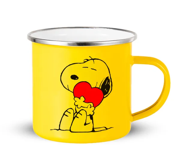 Snoopy — Yellow Enamel Metallic Cup 360ml