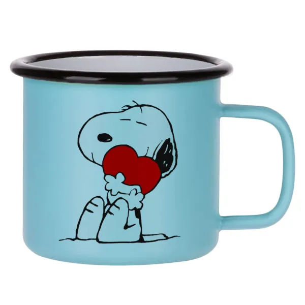 Snoopy — Κούπα Μεταλλική εμαγιέ ΜΑΤ σιέλ 360ml
