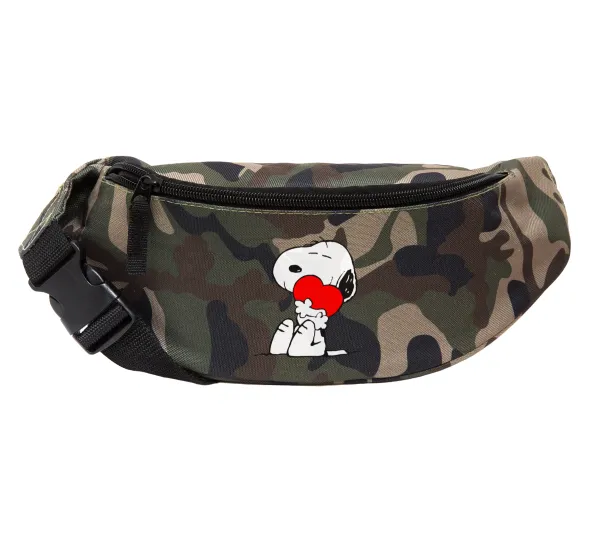 Snoopy — Unisex waist bag (banana) in Jungle camouflage color with 2 pockets