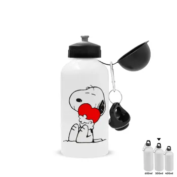 Snoopy, Metal water bottle, White, aluminum 500ml