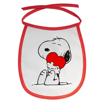 Snoopy, Σαλιάρα μωρού αλέκιαστη με κορδόνι Κόκκινη