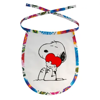 Snoopy, Σαλιάρα μωρού αλέκιαστη με κορδόνι Χρωματιστή