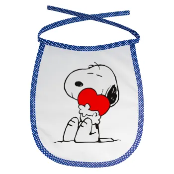 Snoopy, Σαλιάρα μωρού αλέκιαστη με κορδόνι Μπλε