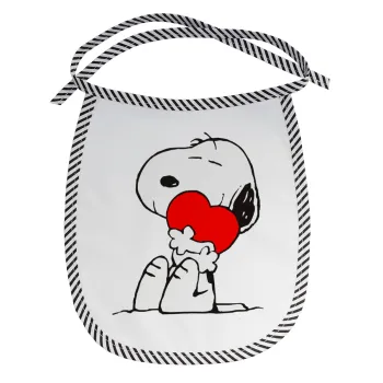 Snoopy, Σαλιάρα μωρού αλέκιαστη με κορδόνι Μαύρη