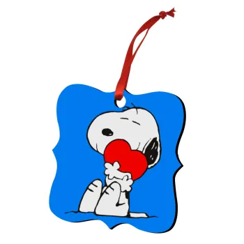 Snoopy, Christmas ornament polygon wooden 7.5cm