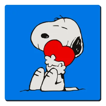 Snoopy, Τετράγωνο μαγνητάκι ξύλινο 6x6cm