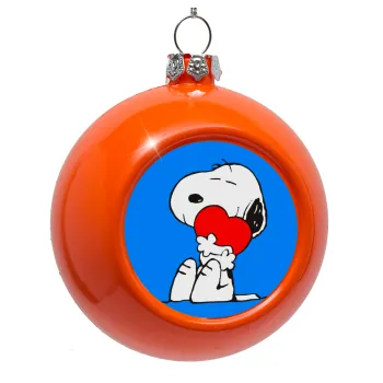 Snoopy, Orange Christmas tree ornament bauble 8cm