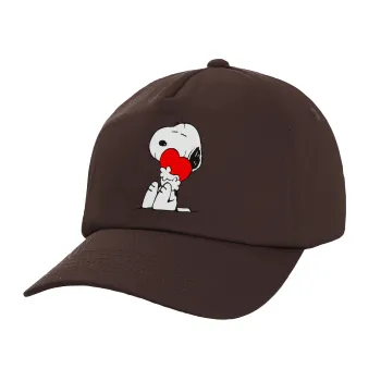Snoopy, Καπέλο Ενηλίκων Baseball, 100% Βαμβακερό, Chocolate, Καφέ (ΒΑΜΒΑΚΕΡΟ, ΕΝΗΛΙΚΩΝ, UNISEX, ONE SIZE)