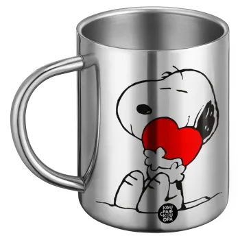 Snoopy, Ανοξείδωτη Μεταλλική Κούπα 450ml - Διπλού Τοιχώματος