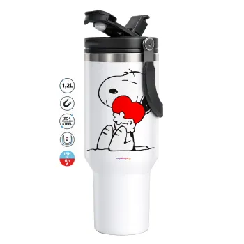 Snoopy, Mega Tumbler με καπάκι, διπλού τοιχώματος (θερμό) 1,2L