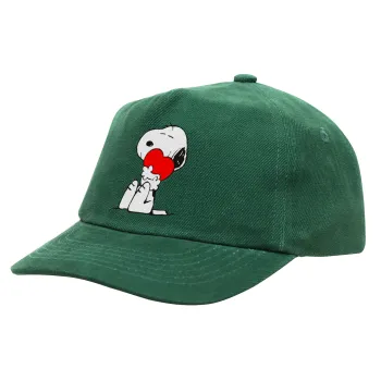 Snoopy, Καπέλο παιδικό Baseball, 100% Βαμβακερό Drill, ΠΡΑΣΙΝΟ (ΒΑΜΒΑΚΕΡΟ, ΠΑΙΔΙΚΟ, ONE SIZE)
