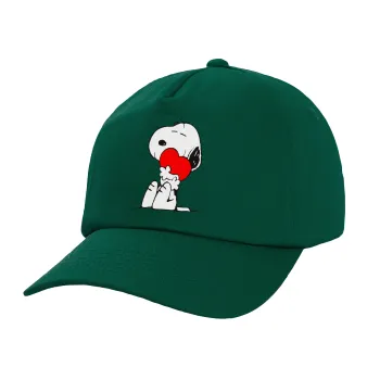 Snoopy, Twill Καπέλο παιδικό Bottle Green (100% ΒΑΜΒΑΚΕΡΟ, ΠΑΙΔΙΚΟ, UNISEX)