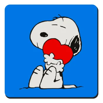 Snoopy, Τετράγωνο μαγνητάκι ξύλινο 9x9cm