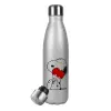 Metallic Glitter Silver Thermos Flask (Stainless steel), double-walled, 500ml