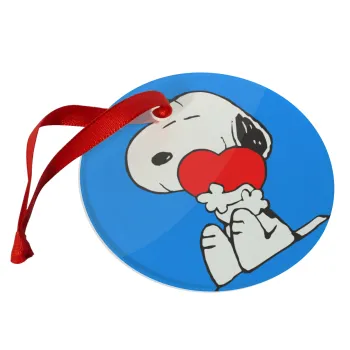 Snoopy, Christmas ornament glass 9cm
