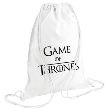 Game of Thrones, Τσάντα πλάτης πουγκί GYMBAG λευκή (28x40cm)