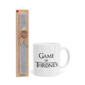 Game of Thrones, Easter Set, Ceramic Cup (330ml) & Easter aromatic flat candle (30cm) (GRAY)
