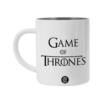 Game of Thrones, Λευκή Ανοξείδωτη Μεταλλική Κούπα 450ml - Διπλού Τοιχώματος 