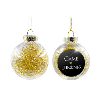 Game of Thrones, Transparent Christmas tree ball ornament with gold filling 8cm