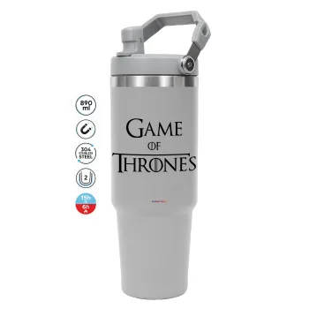 Game of Thrones, GREY color, 890ml (30oz) stainless Steel Tumbler with Handle
