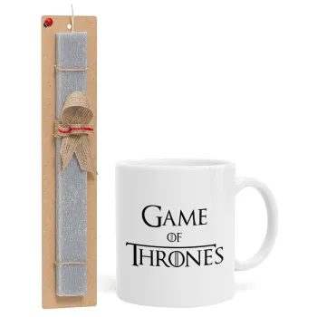 Game of Thrones, Easter Set, Ceramic Cup (330ml) & Easter aromatic flat candle (30cm) (GRAY)