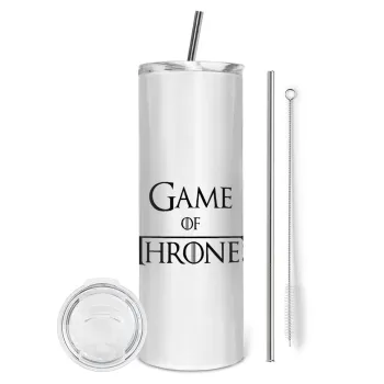 Game of Thrones, Tumbler ποτήρι θερμό από ανοξείδωτο ατσάλι 600ml, με μεταλλικό καλαμάκι & βούρτσα καθαρισμού