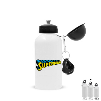 Superman vintage, Metal water bottle, White, aluminum 500ml